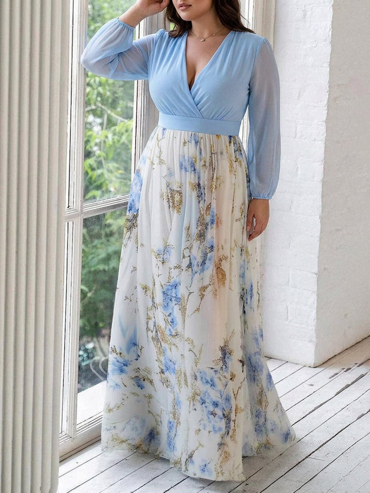 Madeleine | Stupenda Maxi Dress con Stampa Floreale e Scollo a V
