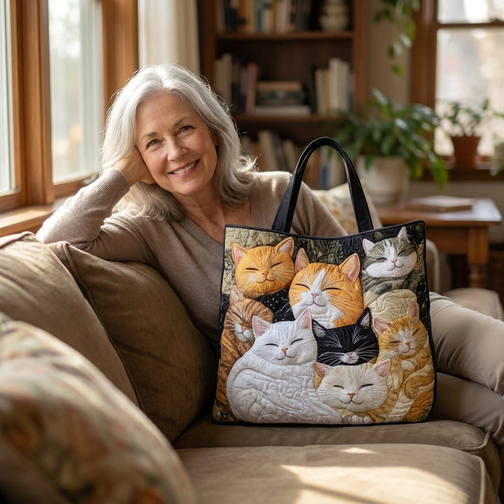 Borsa Artigianale Trapuntata - Gattini Che Dormono