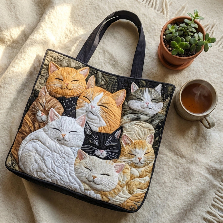 Borsa Artigianale Trapuntata - Gattini Che Dormono