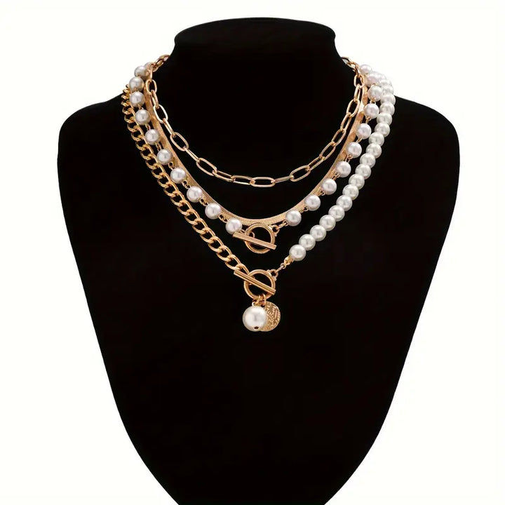 Set di Collane a Strati con Perle Moderne