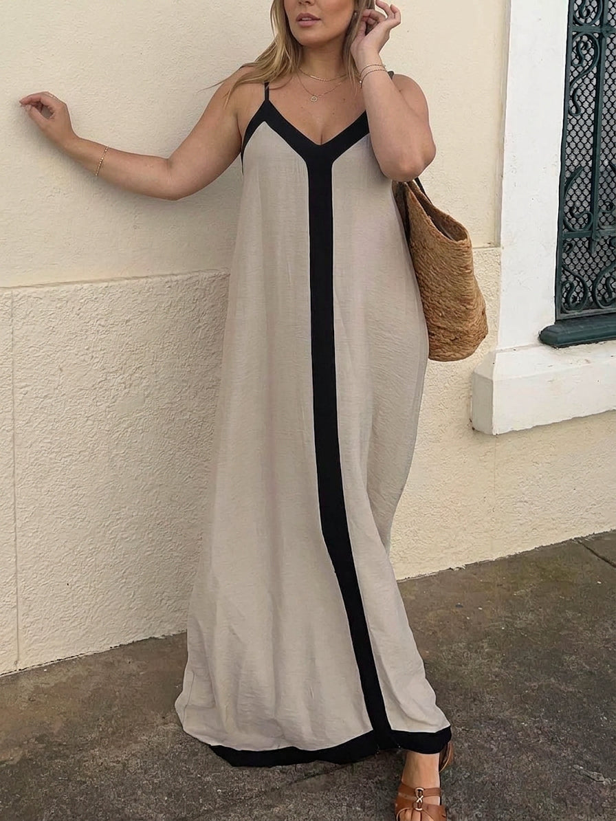 Nancy | Vestito Midi Colorblock in Stile Isola Lavechic
