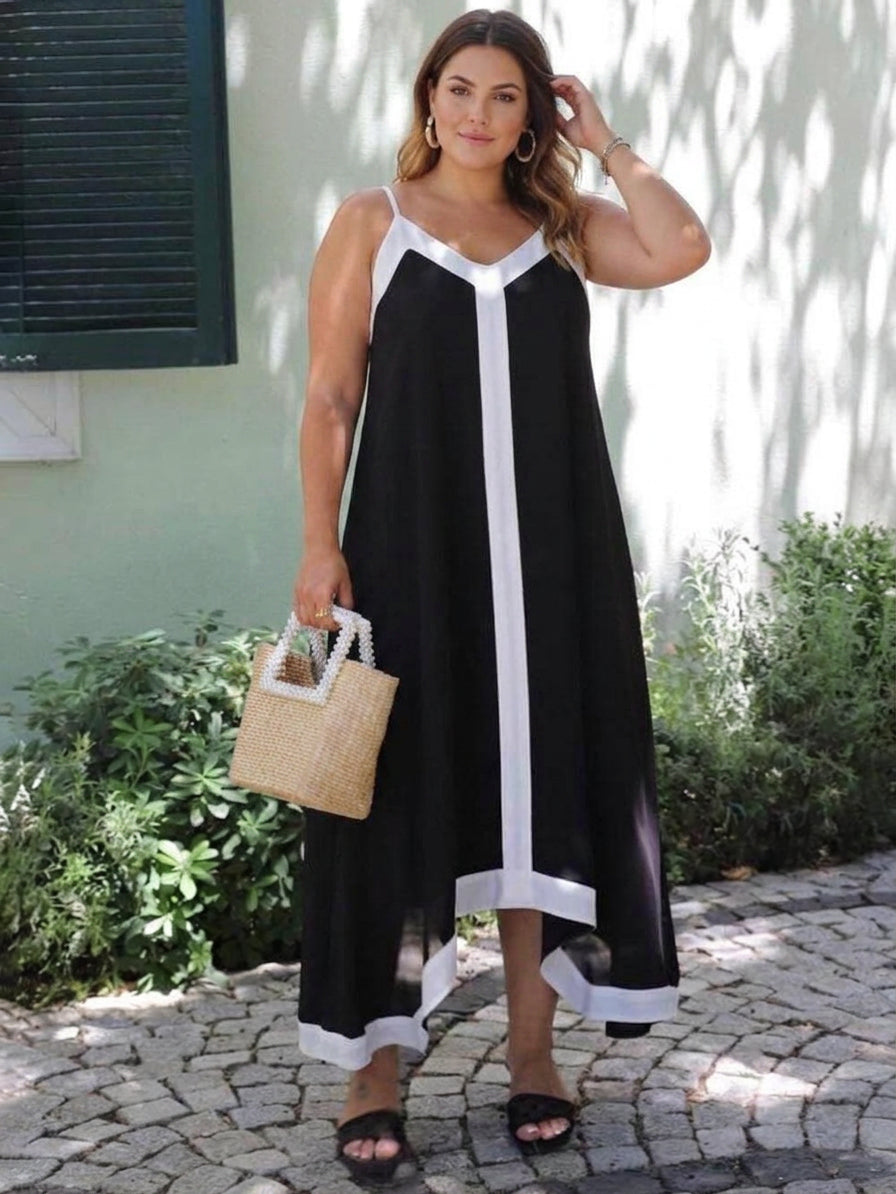 Nancy | Vestito Midi Colorblock in Stile Isola Lavechic