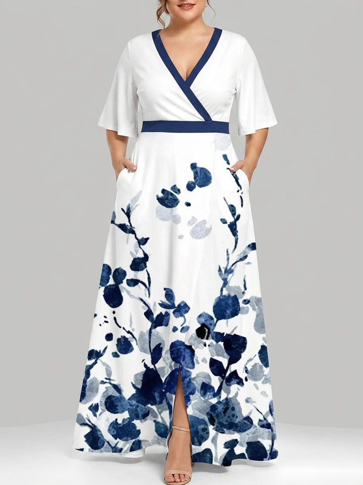 Lea | Abito Maxi Elegante Glam da Spiaggia a Maniche Medie