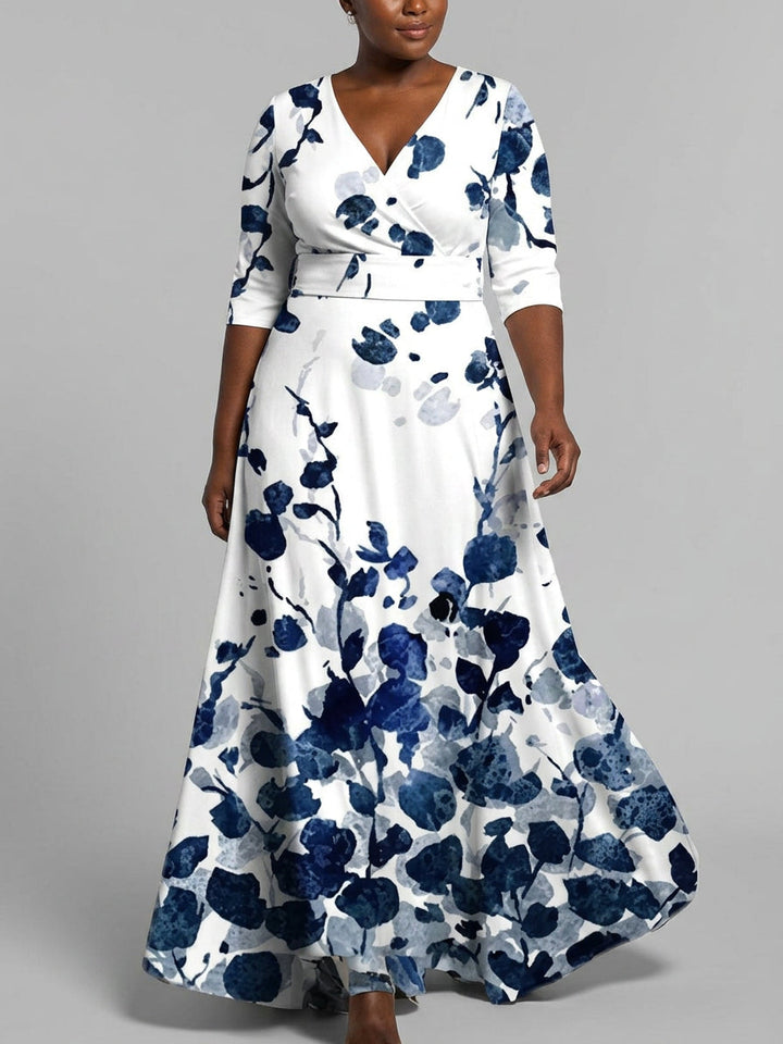 Lea | Abito Maxi Elegante Glam da Spiaggia a Maniche Medie