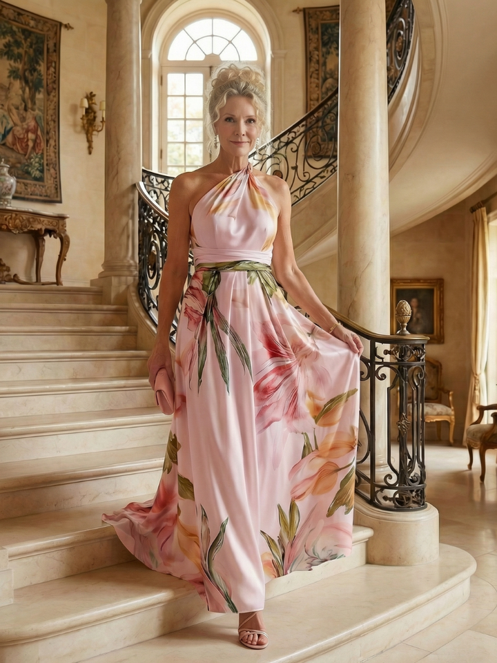 Amiel | Vestito Maxi Floreale Leggero