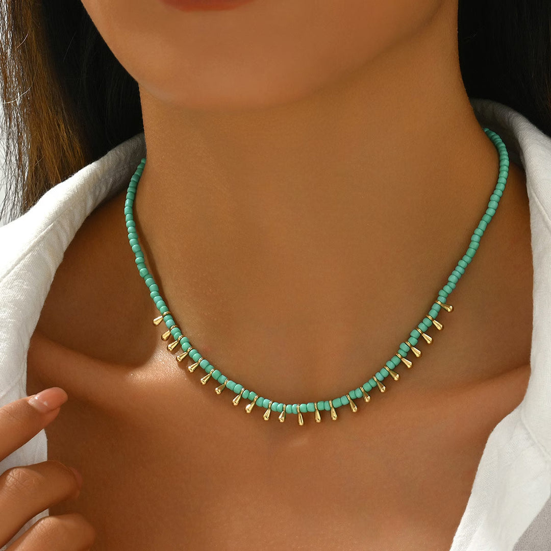 Collana Minimalista Turchese e Oro