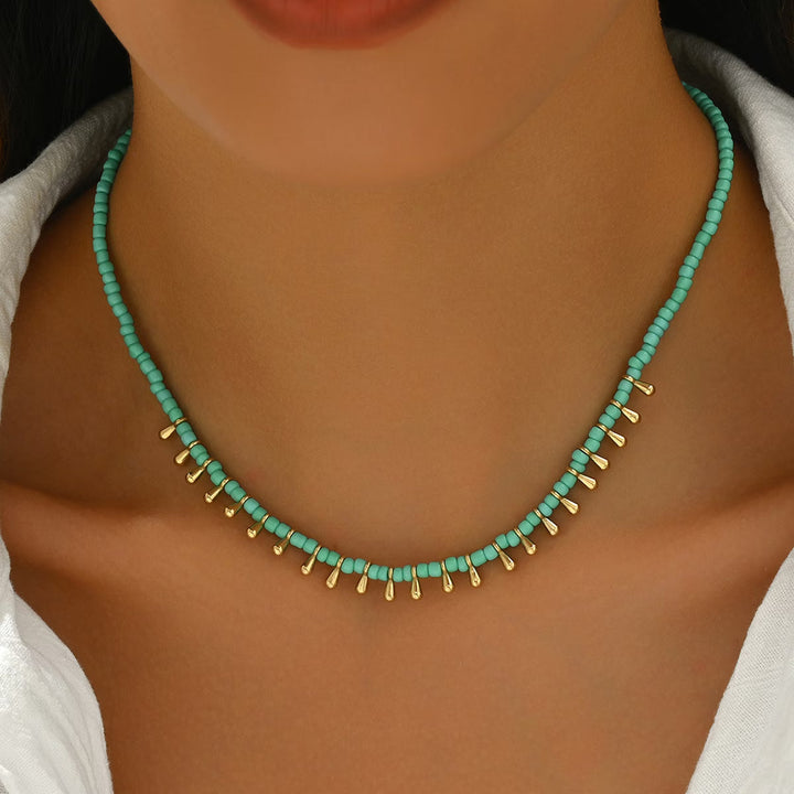 Collana Minimalista Turchese e Oro