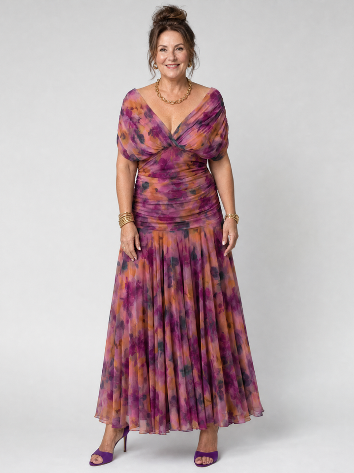 Calen | Vestito Midi Off Shoulder Fluttuante