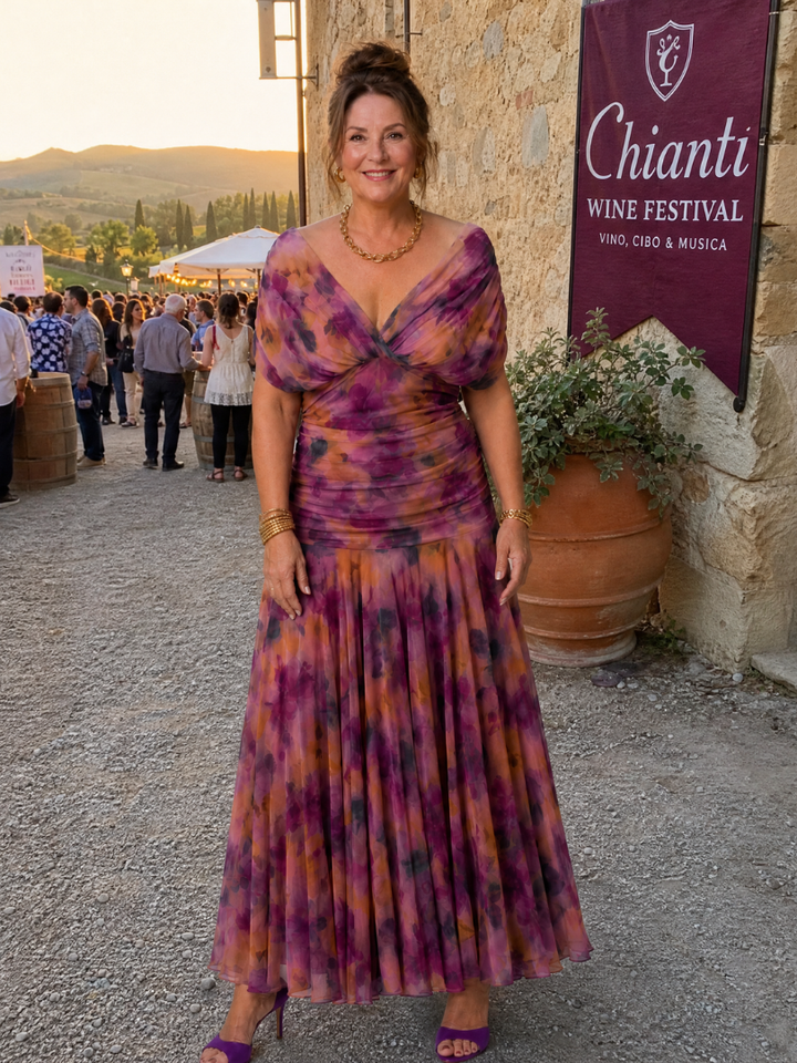 Calen | Vestito Midi Off Shoulder Fluttuante