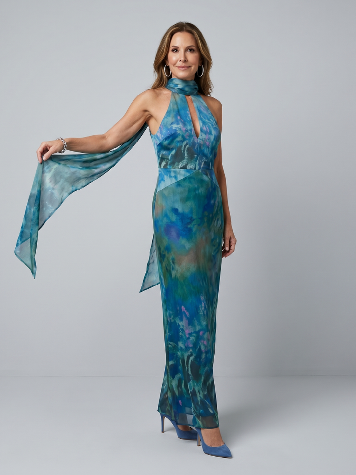 Giunone | Abito Maxi Senza Maniche con Collo Halter