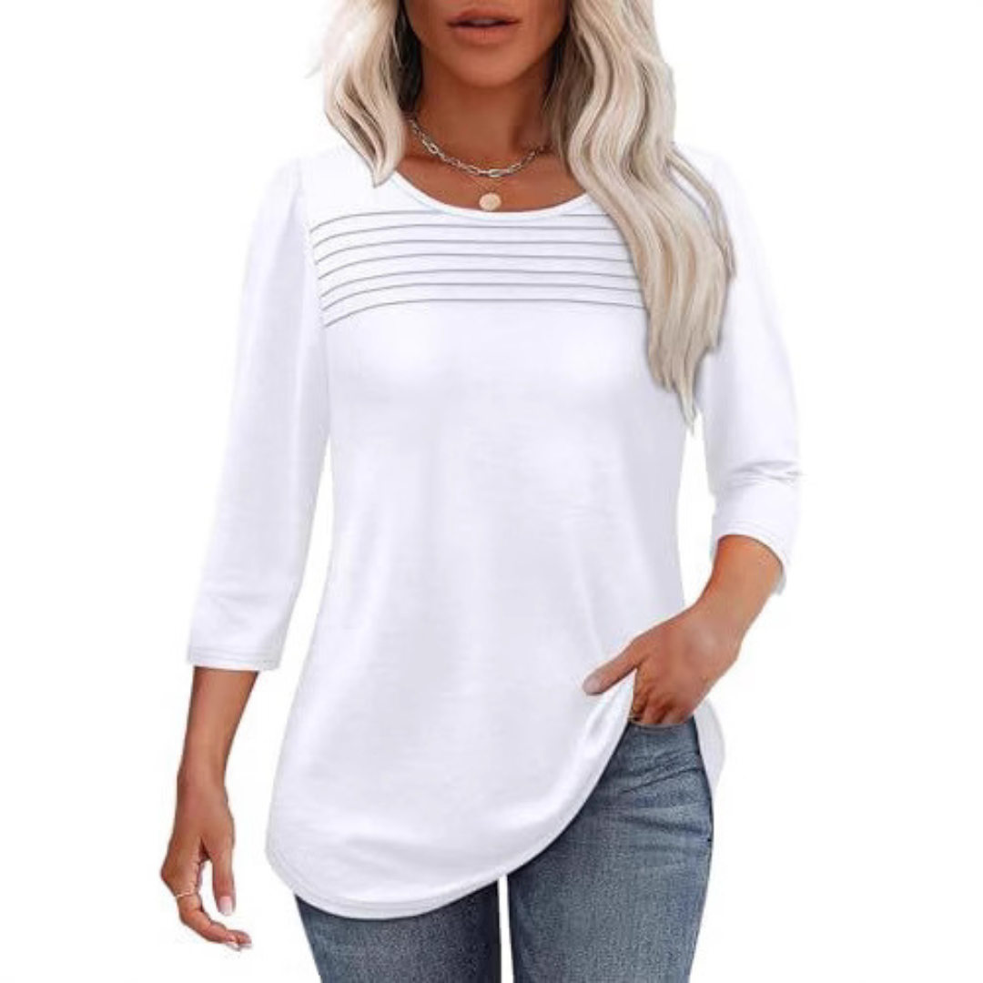 ALLISON | Top Primaverile Casual con Pieghe Frontali