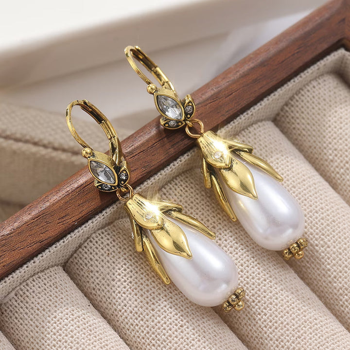 Orecchini in Perle Botaniche Vintage