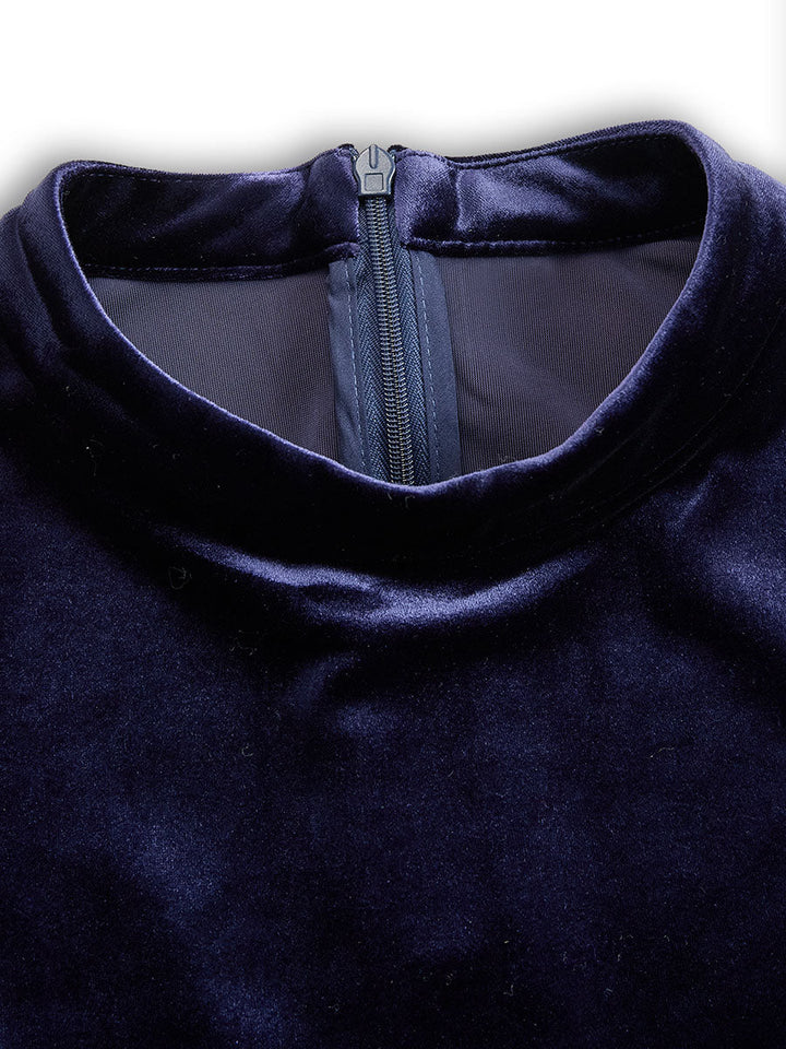 CIELO | Navy Blue Long-Sleeve Midi Dress