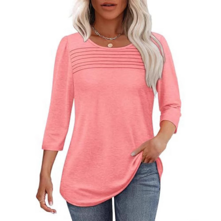 ALLISON | Top Primaverile Casual con Pieghe Frontali