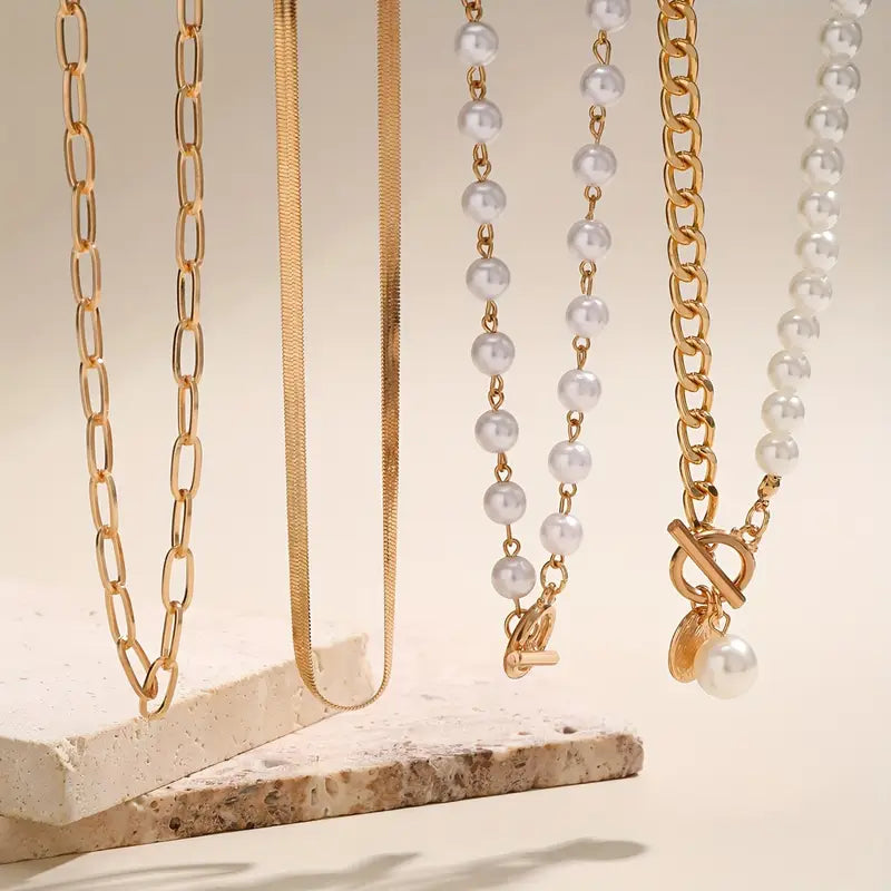 Set di Collane a Strati con Perle Moderne