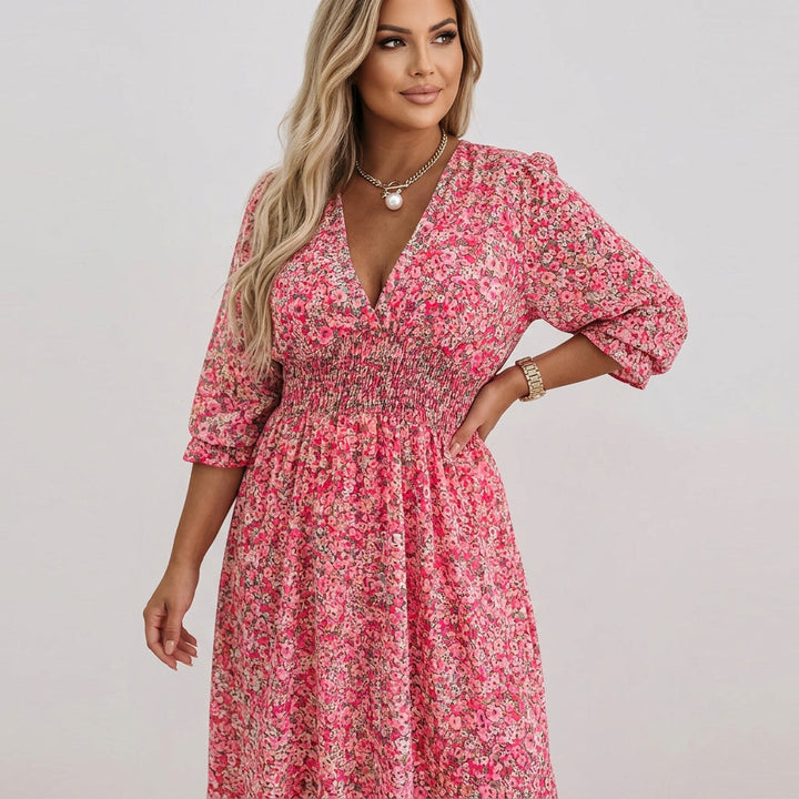 Linnea | Vestito Floreale con Maniche a Palloncino