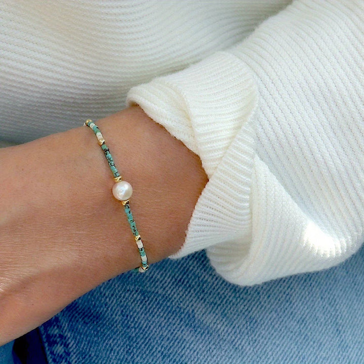 Bracciale Minimal Turquoise e Perla