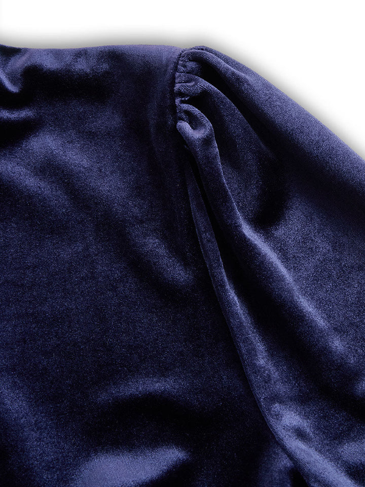 CIELO | Abito Midi Blu Navy a Maniche Lunghe