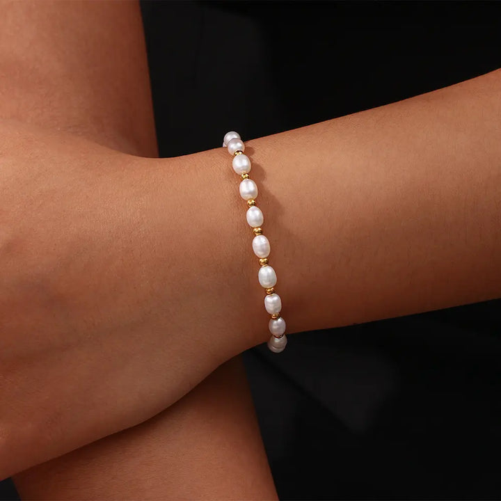 Bracciale Elegante in Perle e Oro