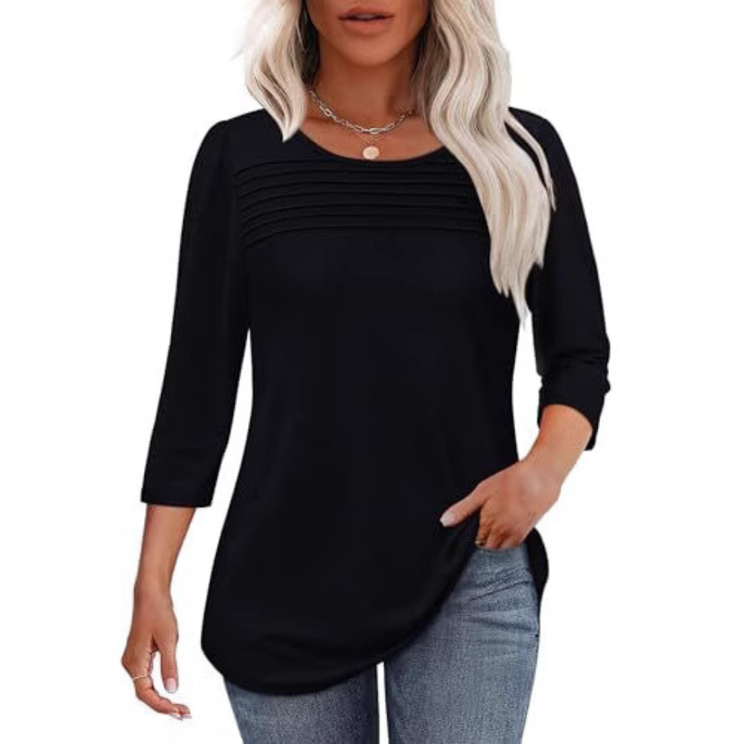 ALLISON | Top Primaverile Casual con Pieghe Frontali