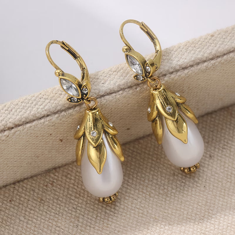 Orecchini in Perle Botaniche Vintage