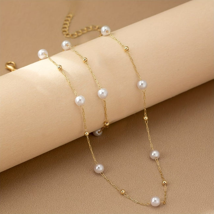 Set di Gioielli con Catena di Perle Delicate