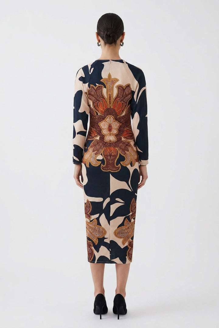 Eva | Vestito Midi Dolman con Stampa Unica Sun Escape