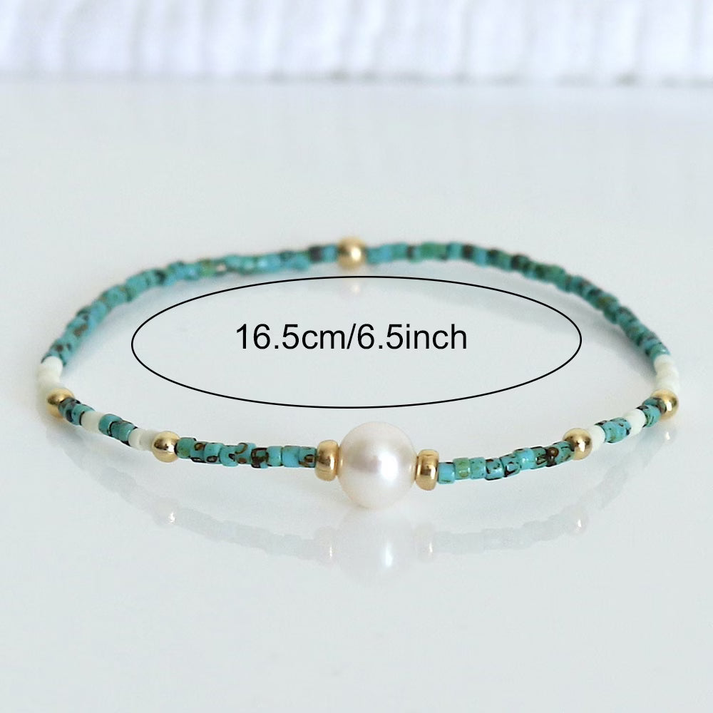 Bracciale Minimal Turquoise e Perla
