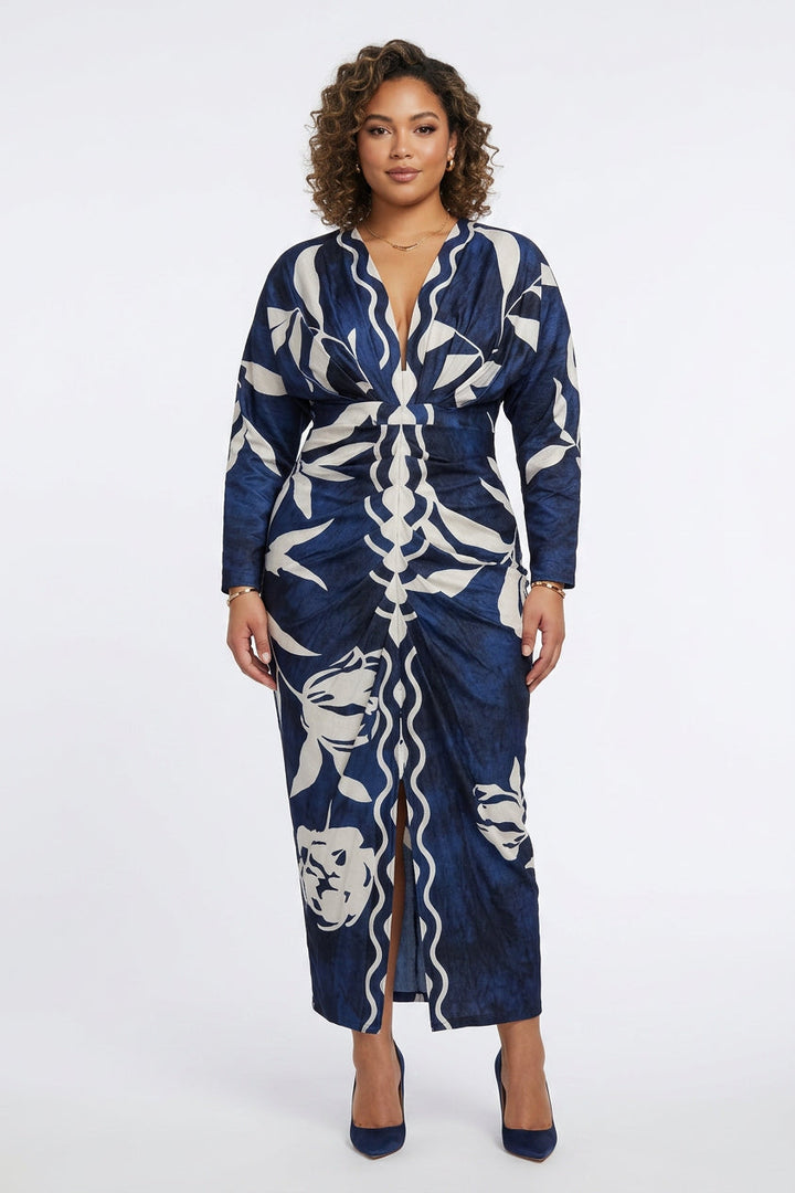 Eva | Vestito Midi Dolman con Stampa Unica Sun Escape