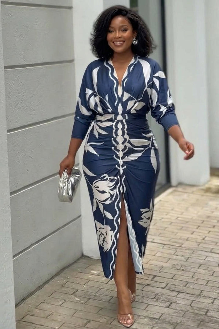 Eva | Vestito Midi Dolman con Stampa Unica Sun Escape