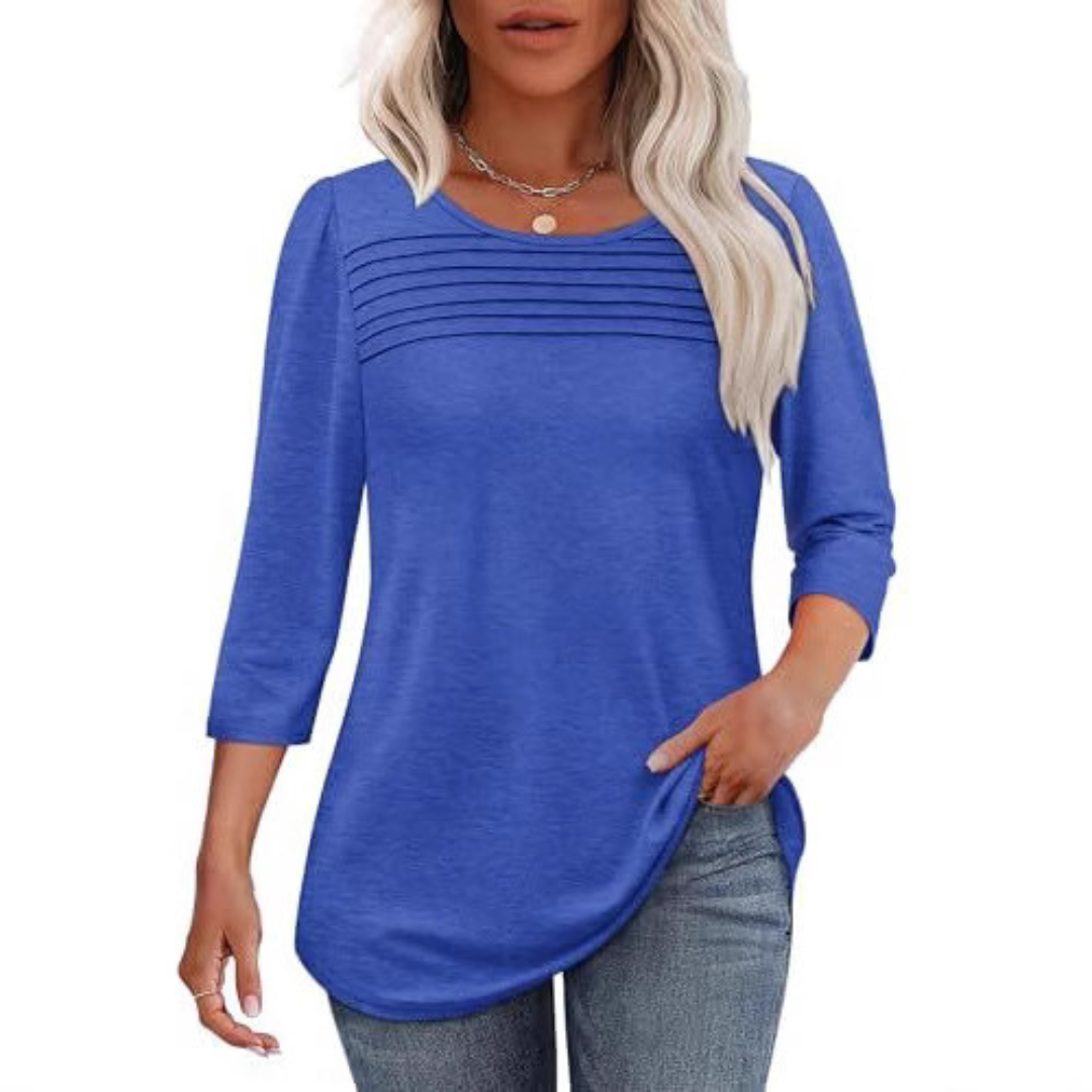 ALLISON | Top Primaverile Casual con Pieghe Frontali