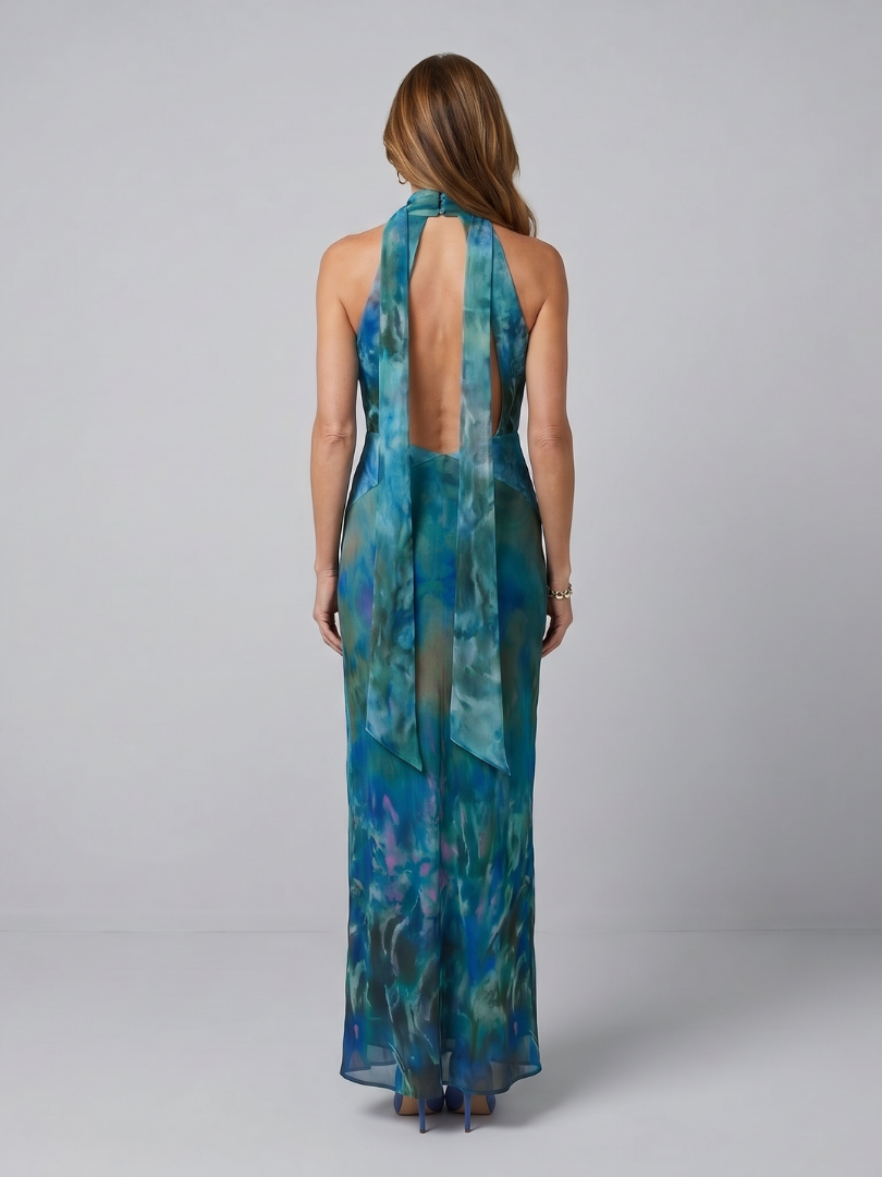 Giunone | Abito Maxi Senza Maniche con Collo Halter