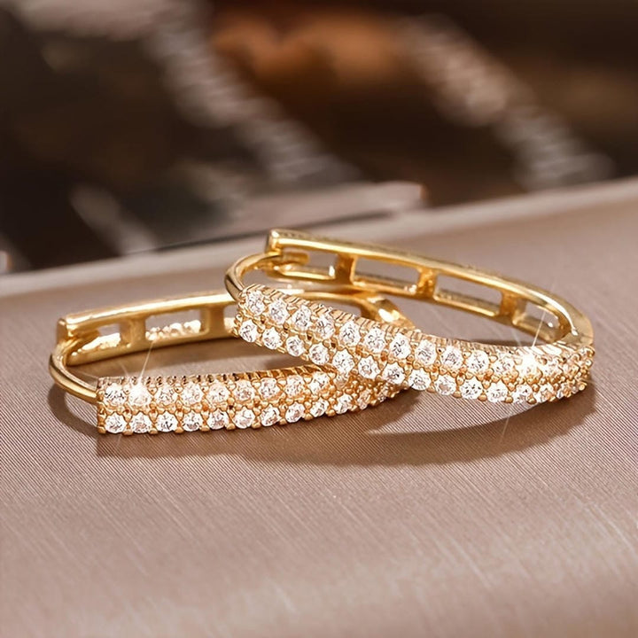 Orecchini Circolari Eleganti in Zirconia