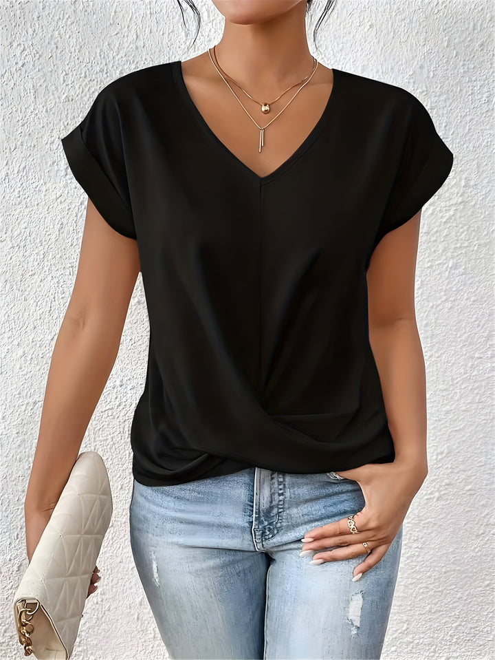 BELLA | Maglietta V-Neck con Dettaglio a Torciglione Classico