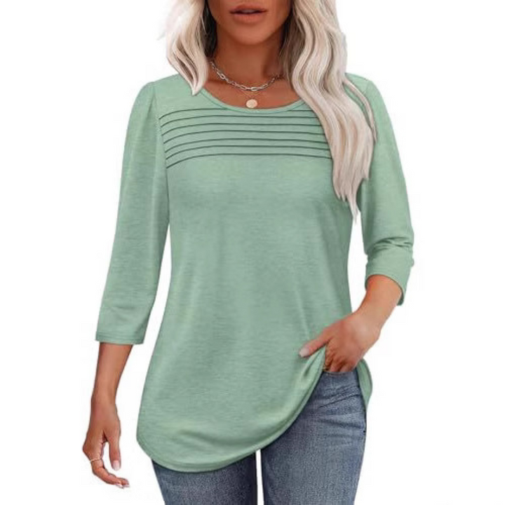 ALLISON | Top Primaverile Casual con Pieghe Frontali