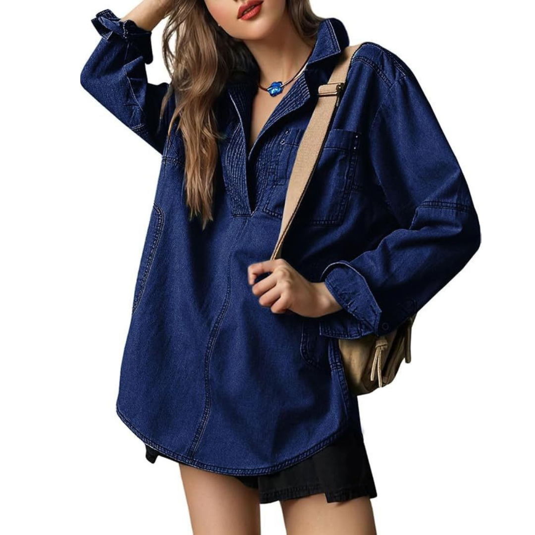 Emilia | Tunica in Denim Chic con Collo a V