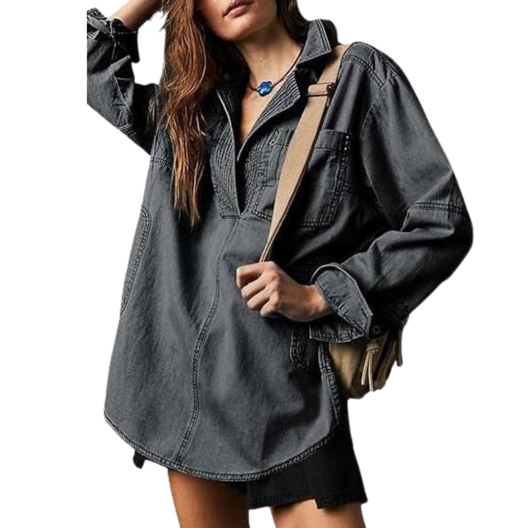 Emilia | Tunica in Denim Chic con Collo a V