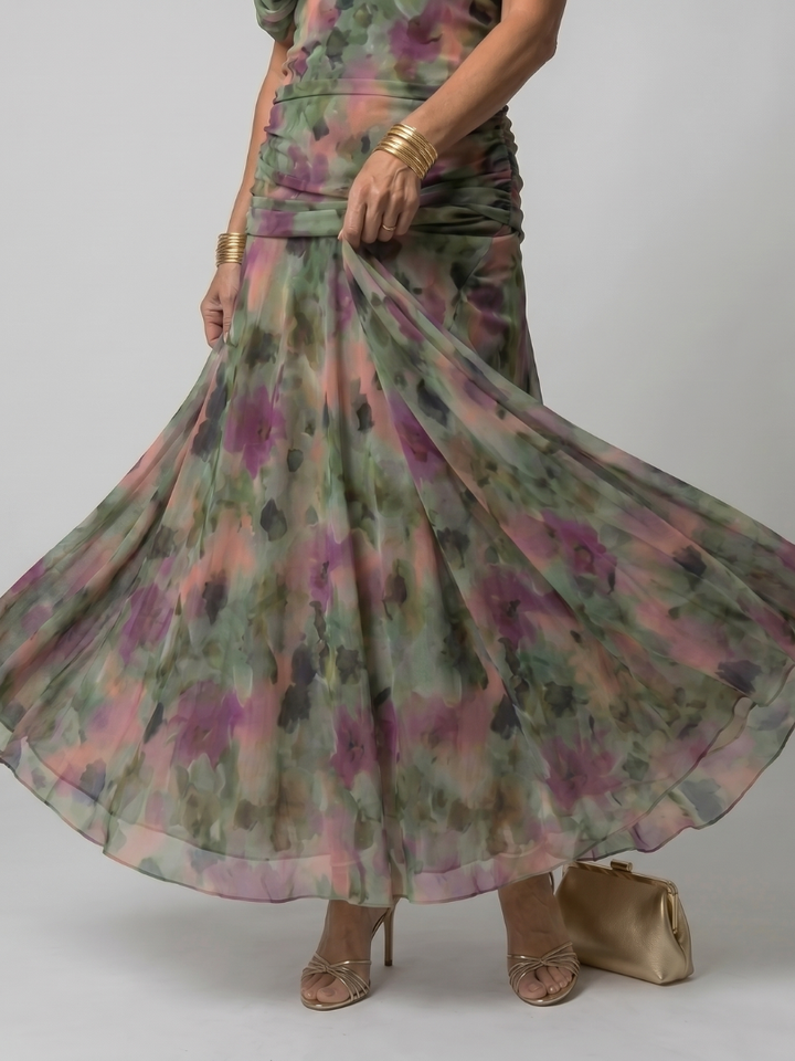 Calen | Vestito Midi Off Shoulder Fluttuante