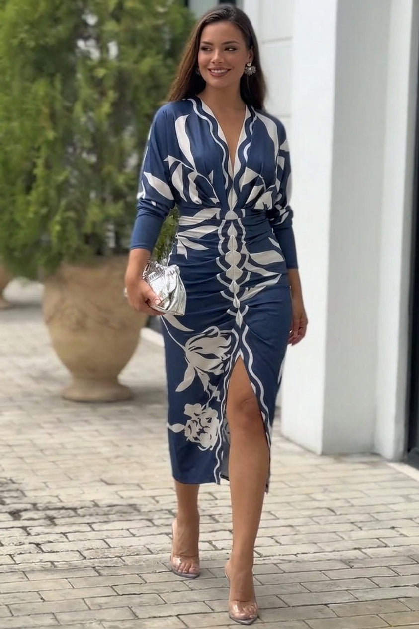 Eva | Vestito Midi Dolman con Stampa Unica Sun Escape