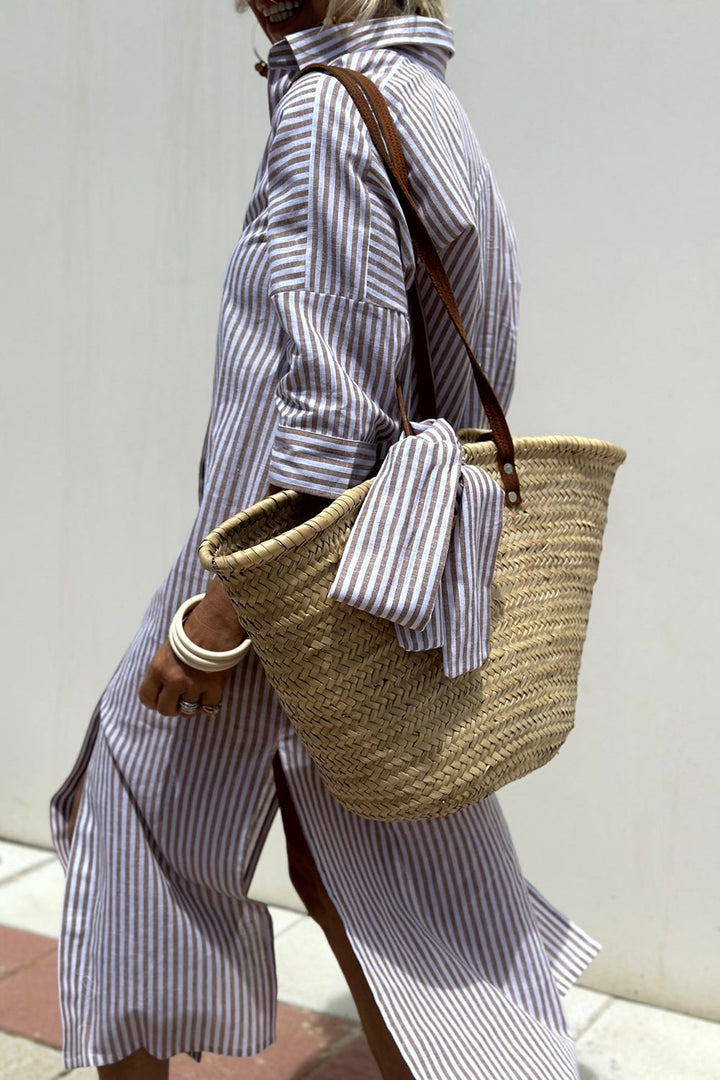 Kelly | Abito Camicia a Righe con Comfort Elegante