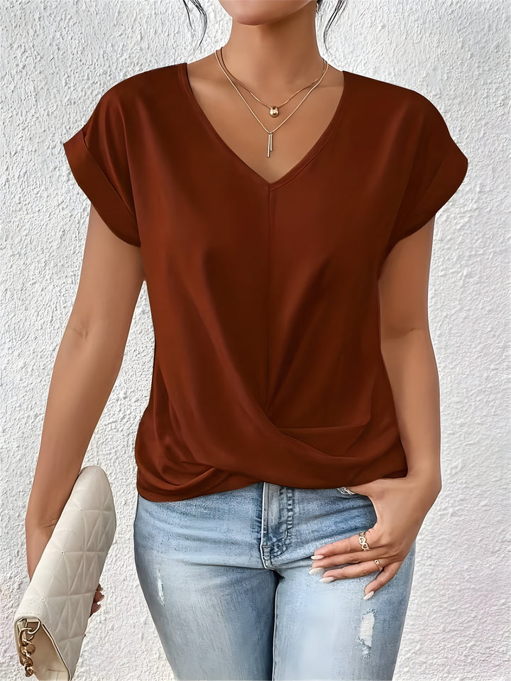 BELLA | Maglietta V-Neck con Dettaglio a Torciglione Classico