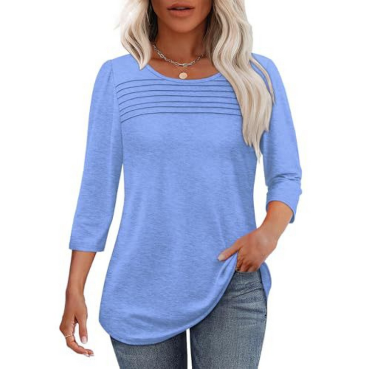 ALLISON | Top Primaverile Casual con Pieghe Frontali