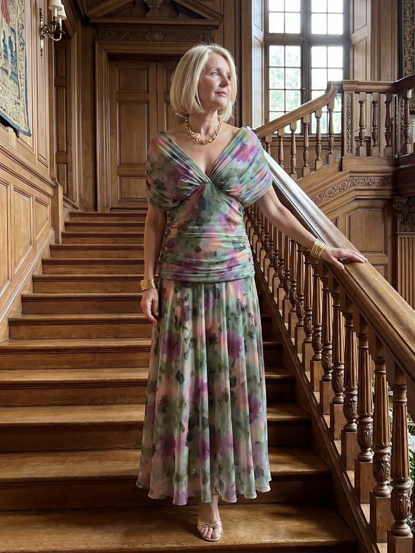 Calen | Vestito Midi Off Shoulder Fluttuante