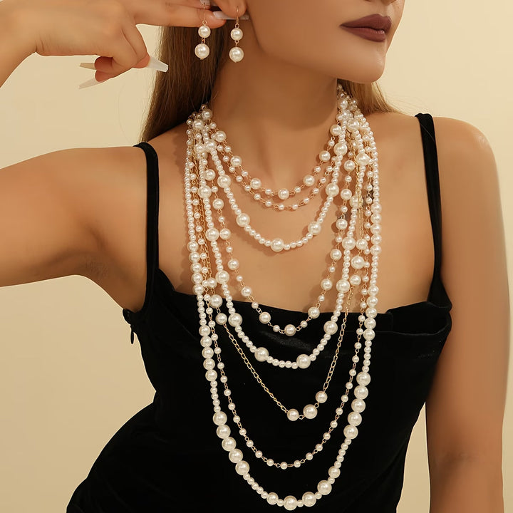 Set di Dichiarazione in Perle Multi-Strato Boho