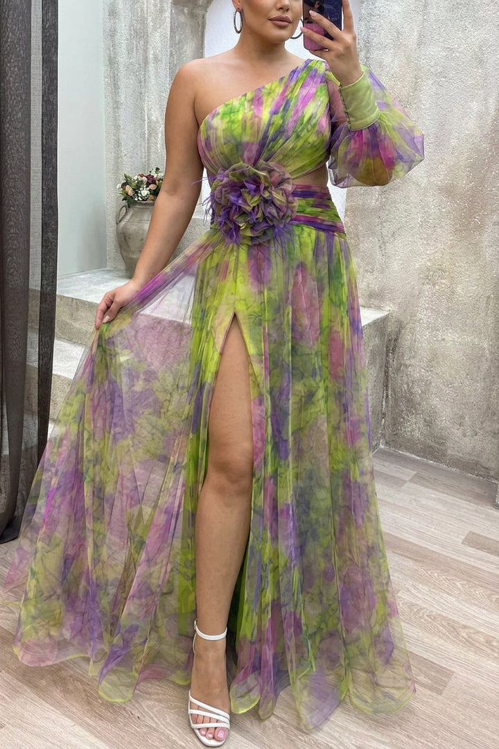 Grace | Abito Maxy Plissettato a Fiori per l'Evasione Estiva