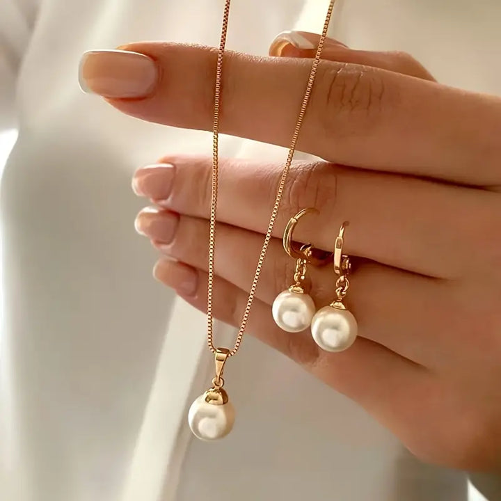 Set di Collana di Perle Elegante e Grazioso
