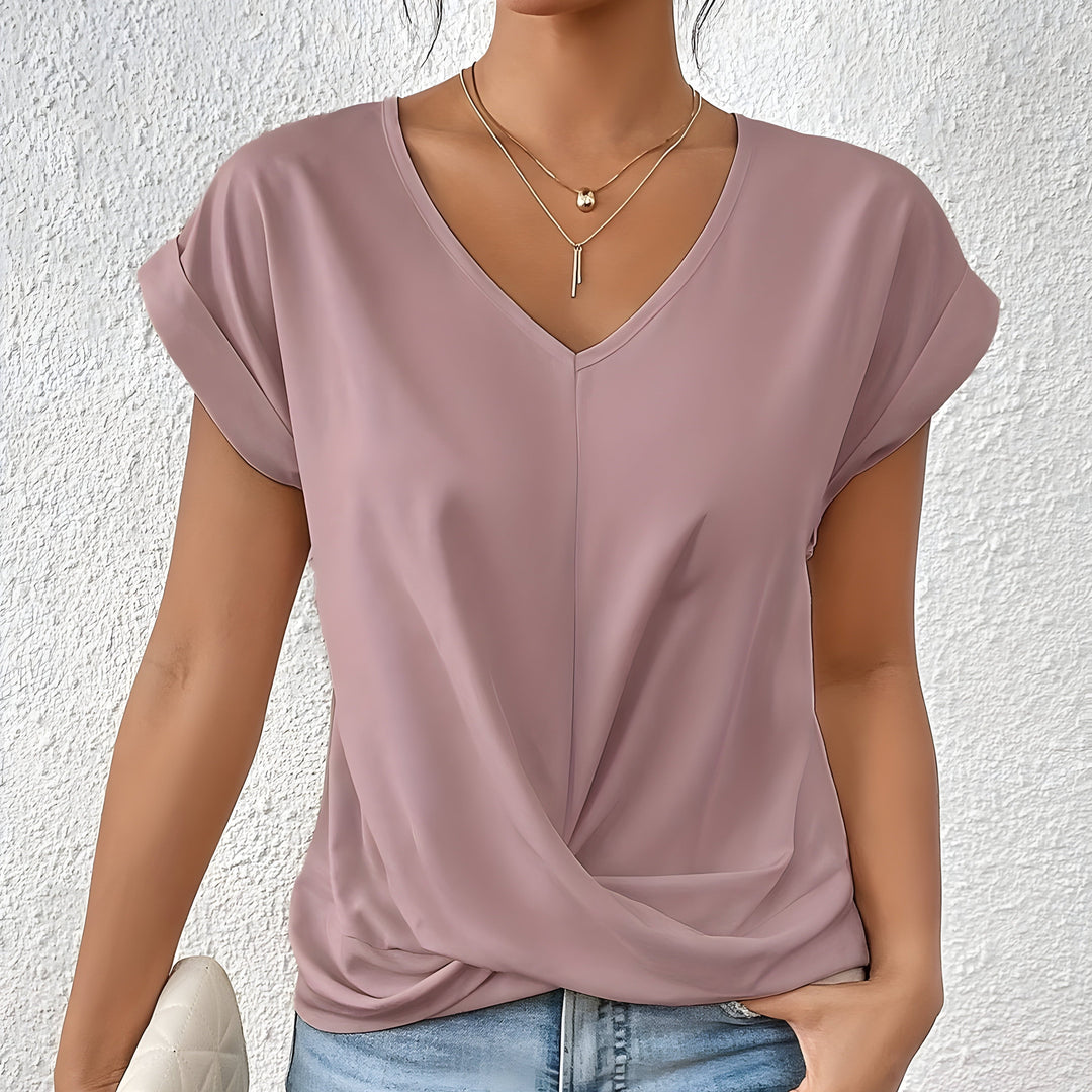 BELLA | Maglietta V-Neck con Dettaglio a Torciglione Classico