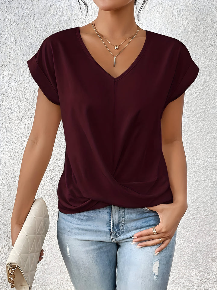 BELLA | Maglietta V-Neck con Dettaglio a Torciglione Classico
