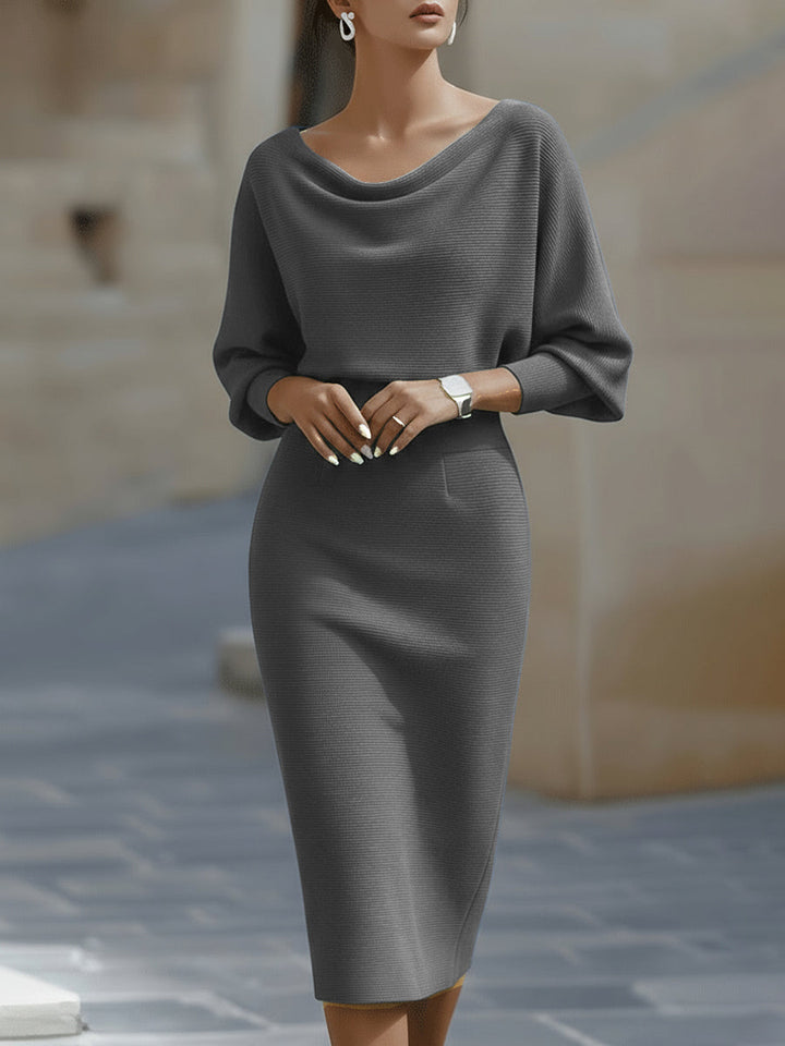 CIELO | White Draped Batwing Midi Dress