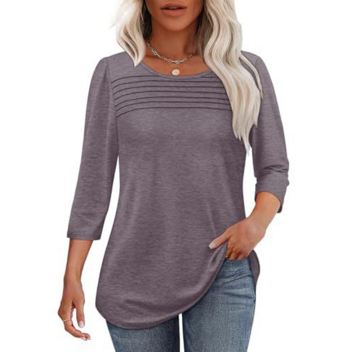 ALLISON | Top Primaverile Casual con Pieghe Frontali